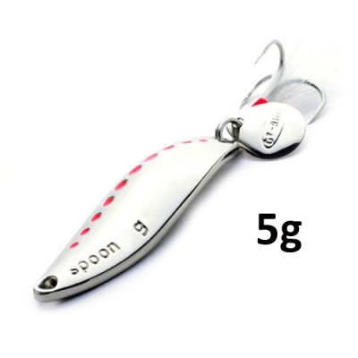 Блесна GT-BIO Leech 5гр, серебро с красным  GT-32T