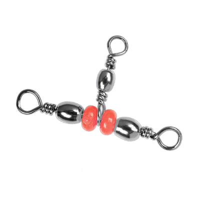 Вертлюг Sprut SW-32 BN #10x12/15kg (Barrel Triple Swivel Style 2 (Red Beads)/Т-образный) 1упак*4шт