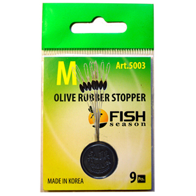 Стопор резиновый оливка Fish Season, №M, (упак. 9 шт)