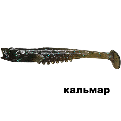 Силиконовая приманка Crazy Fish Nano Minnow 2.8" 53-70-42-6 кальмар цв. green pumpkin bl. (зеленая тыква син.)