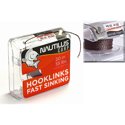 Поводковый материал Nautilus Fast Sinking 45lb 20м Camou Brown