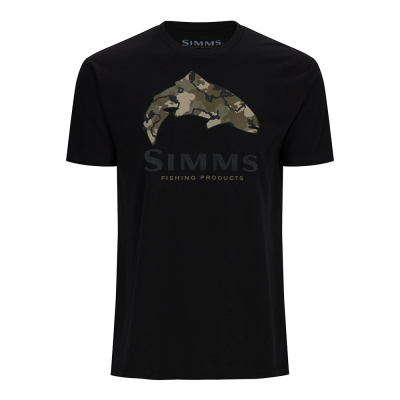 Футболка Simms Trout Regiment Camo Fill T-Shirt, Black, XL