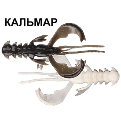 Силиконовая приманка Crazy Fish Nimble 4" 43-100-28d-6-V кальмар цв. yin yang (инь янь)