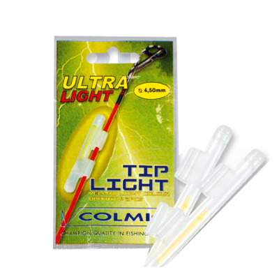Светлячок с держателем на хлыст Colmic Tip Light: 4,50mm - Yellow (2pcs) (ST09)
