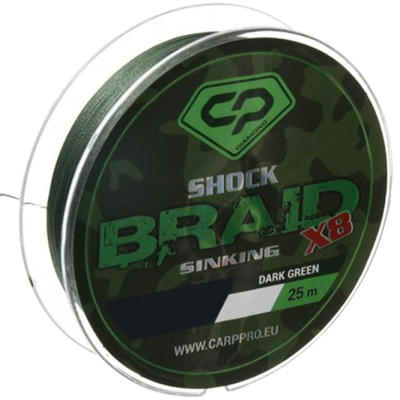 Шок-лидер Carp Pro Shock Braid PE X8 зеленый 25lb 25м (CP1625-8-25)