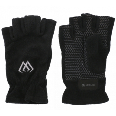 Перчатки флис без пальцев Mikado чёрно-серые размер L (Арт.UMR-11B-L)
