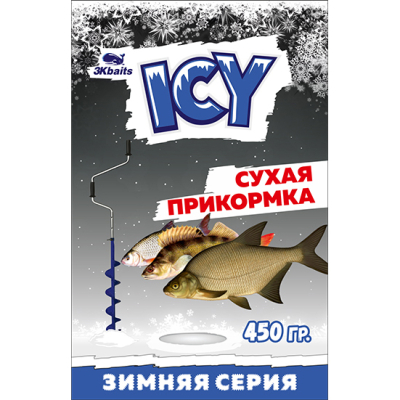 Прикормка зимняя "ICY" Прикормка зимняя сухая "ЛЕЩ" (Желтая) пакет 450гр.