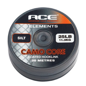 Поводковый материал ACE Camo Core - Silt 25lb x 20m в оболочке черн. (ACC009)