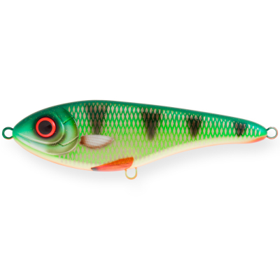 Воблер Джеркбейт Strike Pro Buster Swim 130мм 65гр. цвет A382F Green Perch, WOLF COLOR (EG-228#A382F)