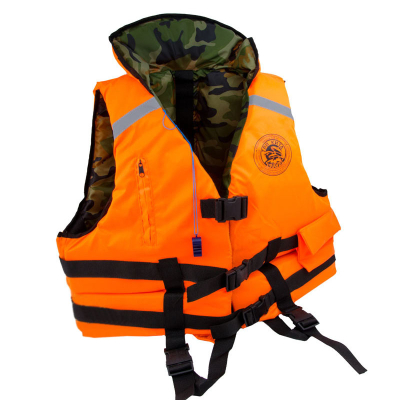 Жилет спасательный Mednovtex взрослый до 120кг с подголовником оранжевый