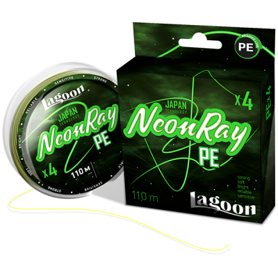 Шнур PE Lagoon NeonRay 110m Fluo-Yellow, #0,4 0,104мм 5,9кг