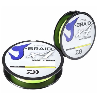 Леска плетеная Daiwa J-Braid X4 270m 0.29mm (флуор-желтая)