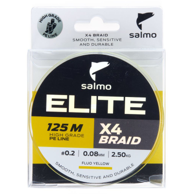 Леска плетёная Salmo Elite х4 Braid Fluo Yellow 125/017