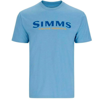 Футболка Simms Logo T-Shirt, Lt. Blue Heather, XL