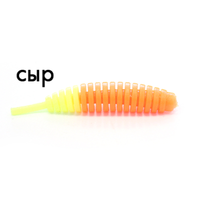 Мягкая приманка Trout Zone Ribber Pupa 2.3" Сыр оранжевый/шартрез