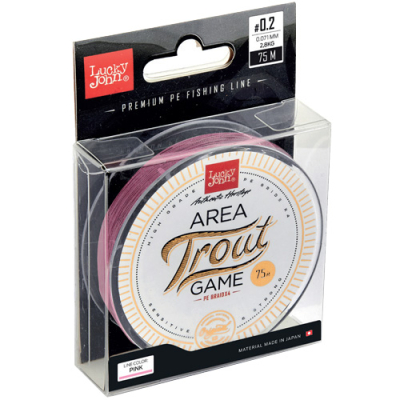 Леска плетеная Lucky John Braid PE Area Trout Game Pink 75m 0.07mm