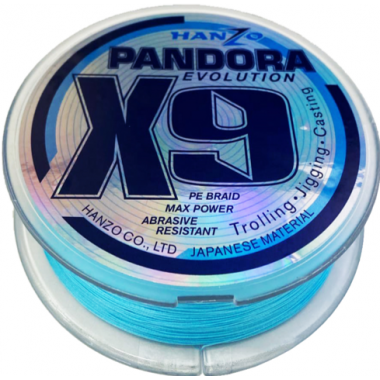 Плетеный шнур Hanzo Pandora Evolution x9 200м Blue 2.0 - 0,24мм 15,9кг