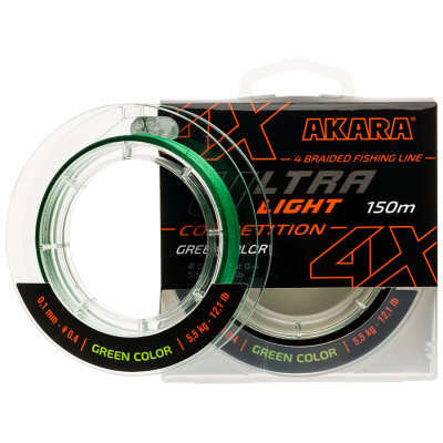 Шнур Akara Ultra Light Competition Green 150 м 0,10