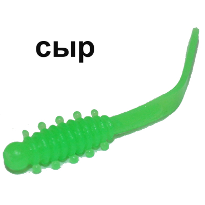 Мягкая приманка Boroda Baits Leech цв. Зел. яблоко, аттр. Сыр, 12 шт./уп.
