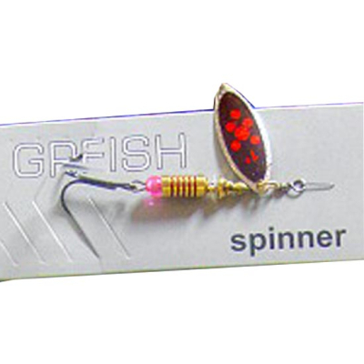 Блесна GRFish Long Spinner #1 5g цвет серебро/черная/красная