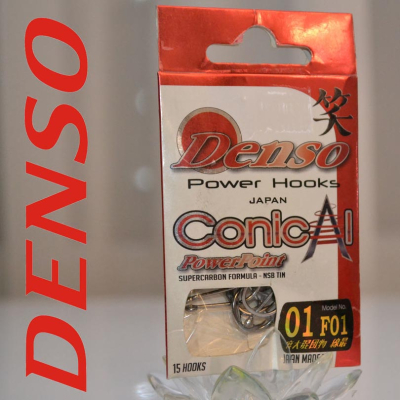 Крючок DENSO CONICAL HOOKS MADE IN JAPAN BLACK NICKEL F01 515/003 CARBON20 SIZE  01