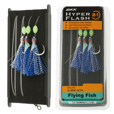 Крючки BKK Hyper Flash B1 Flying Fish (Glow Circle+Blue/Silver) #1/0