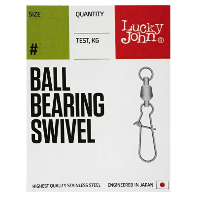 Вертлюги c застеж. и подш. Lucky John Pro Series Ball Bearing Swivel 008 3шт.