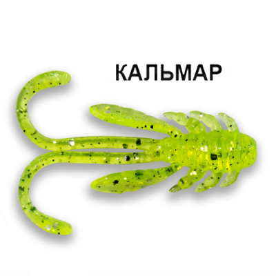 Силиконовая приманка Crazy Fish Allure 1,6" 23-40-54-6 кальмар цв. green acid (зеленая кислота)