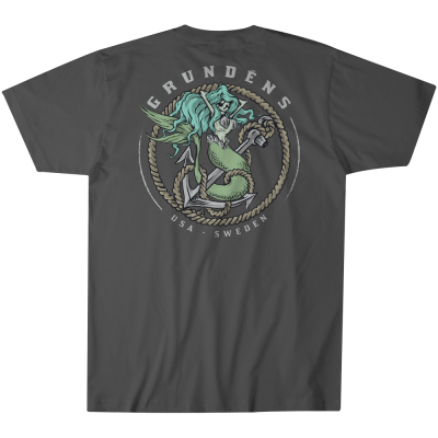 Футболка Grundens Mermaid SS T-Shirt, Iron Grey, XL