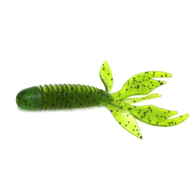 Силиконовая приманка Garry Angler Wooly Hawgtail 2,75" (Ослиные уши) 6 шт/Икра цвет #Зеленый с блестками