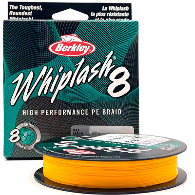 Леска плетеная Berkley Whiplash 8 Yellow 150m NEW Yellow 0,25mm 39,7kg