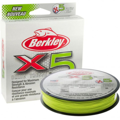 Леска плетеная Berkley X5 150м Яркожелтая 0,06мм 6,4kg