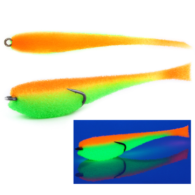 Мормыш Классическая Поролоновая рыбка с поджатым двойником 10 см, цв. 15, 3 шт/упак