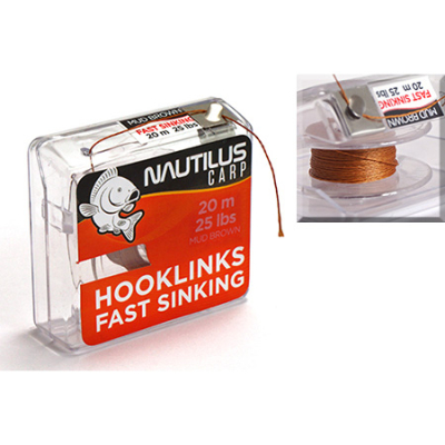 Поводковый материал Nautilus Fast Sinking 25lb 20м Mud Brown