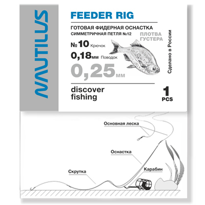 Фидерная оснастка Nautilus Симметричная петля №12 d-0.25мм кр.№10