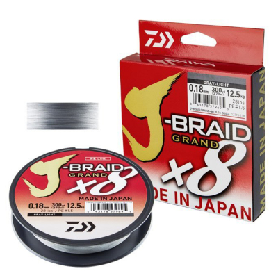 Леска плетеная Daiwa J-Braid Grand X8 135m Gray-Light 0.13mm
