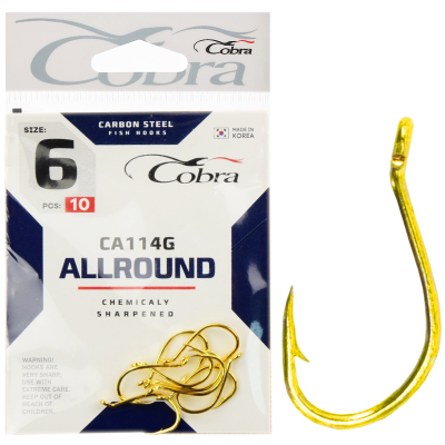 Крючки Cobra ALLROUND сер. CA114G разм. 012 10шт.