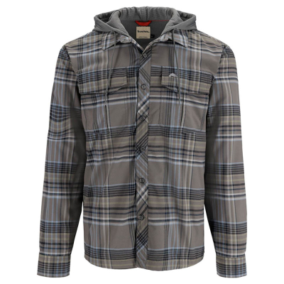 Рубашка Simms Coldweather Hoody, Gunmetal Neo Plaid, L