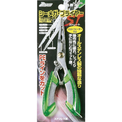 Инструмент для заводных колец + ножницы для PE Daitoubuku 1726 Sea Mega Pliers ST (165mm) Straight