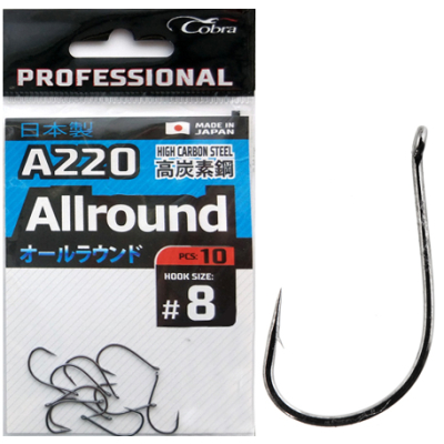 Крючки Cobra Pro ALLROUND сер.A220 разм.004 10шт.