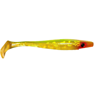 Приманка силиконовая Strike Pro XXL Pig Shad Jr. 20см 50гр 2шт. Transparent Hot Pike (Kanalgrattis Color)