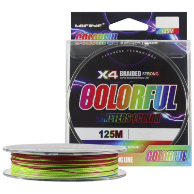 Леска плетёная Mifine Colorful X4 125m 50012-08