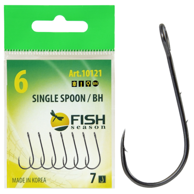 Крючок Fish Season Single Spoon Baitholder с большим ухом №6, покрытие BN (7 шт)