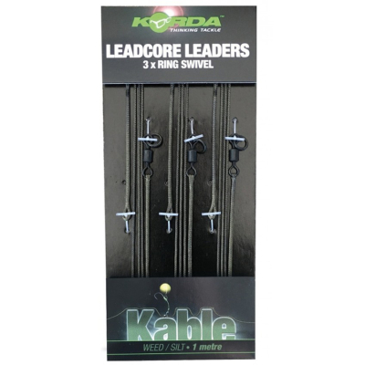 Готовый монтаж Korda Leadcore leader Ring Swivel Weed Silt 3 шт