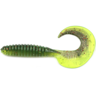 Силиконовая приманка Yaman Spiral 5" цвет #15 - Violet Lime (уп. 5 шт.)