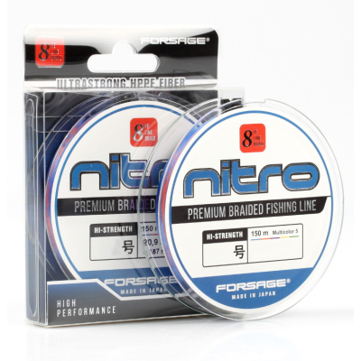 Шнур Forsage Nitro 8 Braid 150 m 5 Colors # 0.8