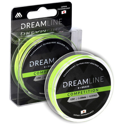 Плетеный шнур Mikado DreamLine Competition 10m Fluo Green 0.18mm /18.32kg
