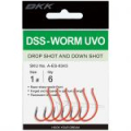 Крючок одинарный BKK DSS-Worm UV (Orange) #1 (6шт)