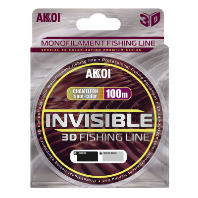 Монофильная леска Akkoi Invisible 3D хамелеон (100m) ф-0,10mm (2,1 кг)