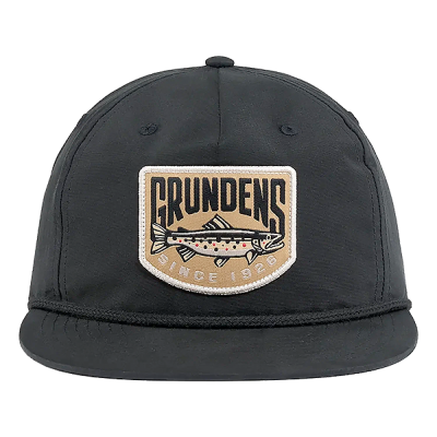Бейсболка Grundens Trout Patch Rope Trucker, Black, One Size